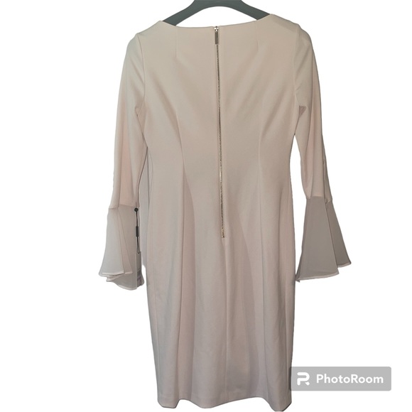NWT Calvin Klein Crepe Scuba dress, Pale Pink Size 6P - Picture 2 of 6